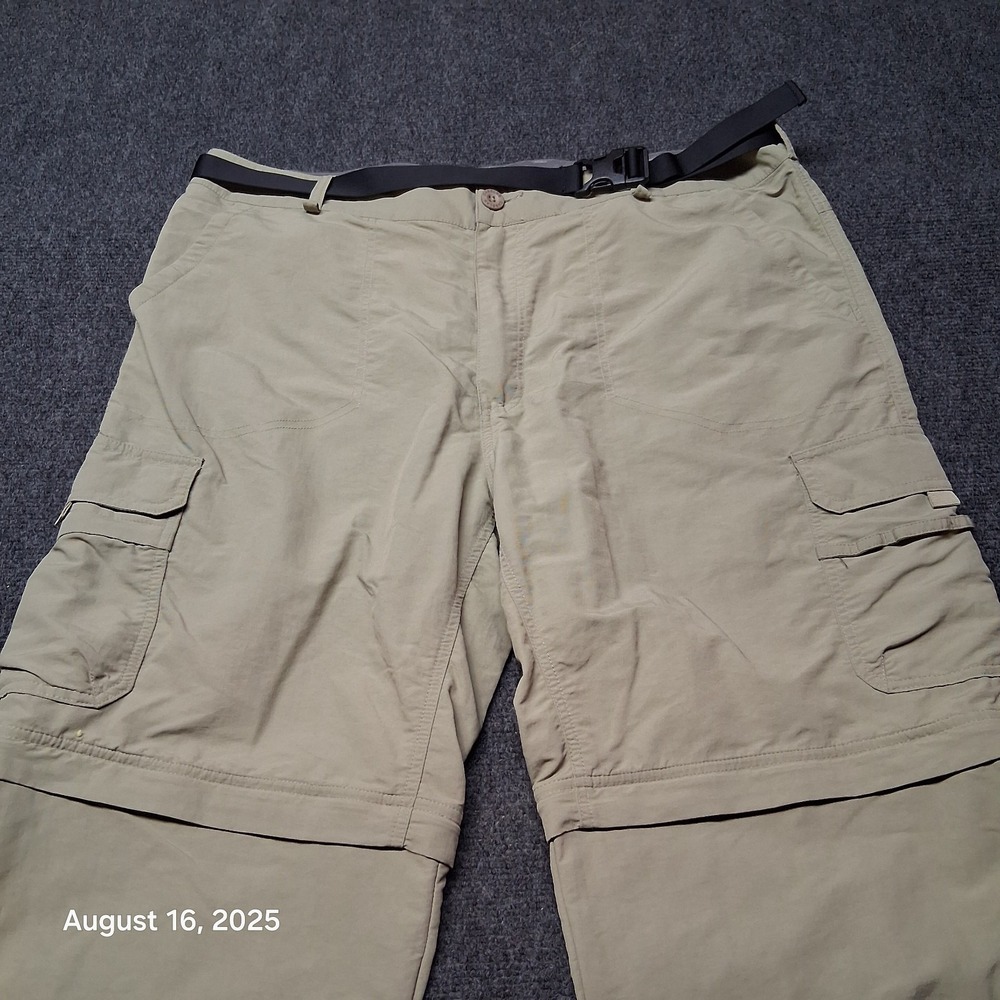 Cabelas‎ Convertible Nylon Hiking Khakis Size 38x32 Cargo Pockets Belted